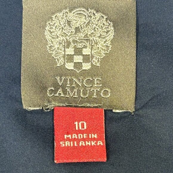 Vince Camuto Dress 10 Shift Tassels Bell Sleeves Navy Blue Pink Floral Boho - Picture 3 of 11